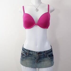 y2k la senza pink purple polka dot bra mcbling bimbo 36C